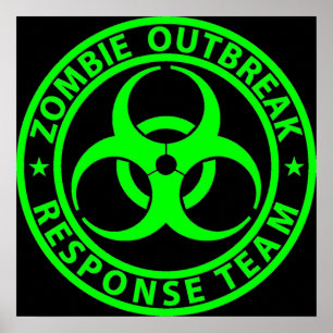 Zombie Outrupse Response Team Neon Grönt Poster