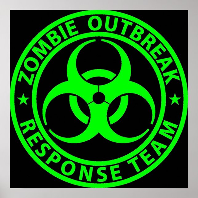 Zombie Outrupse Response Team Neon Grönt Poster (Framsidan)