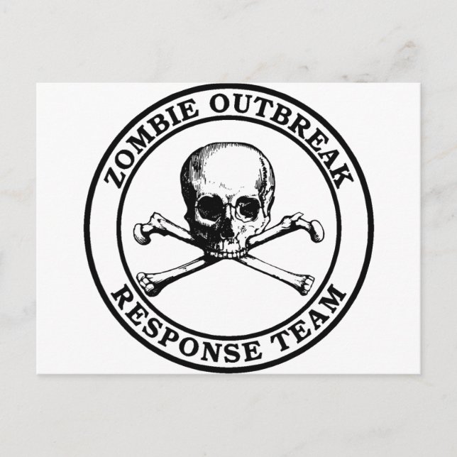 Zombie Outrupse Response Team (Skull Crossbone) Vykort (Framsida)