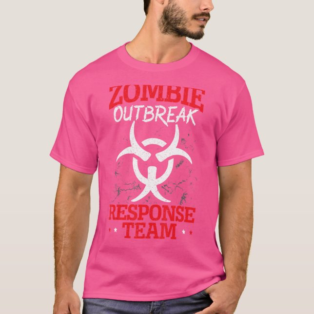 Zombie Outruption Response Team Halloween Trick el T Shirt (Framsida)