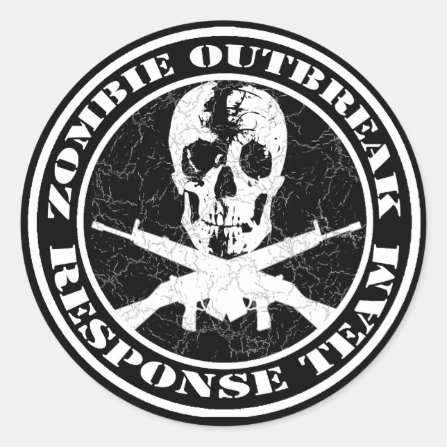 Zombie Outruption Response Team Runt Klistermärke (Framsida)