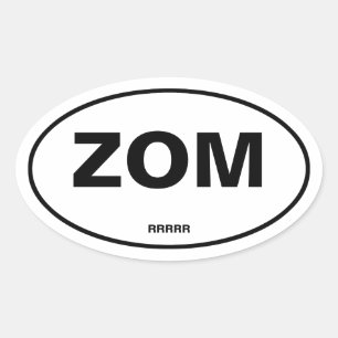Zombie Oval Sticker Ovalt Klistermärke