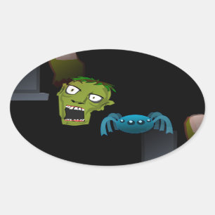 zombie ovalt klistermärke