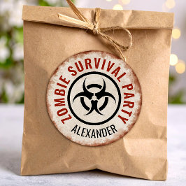 Zombie överlevnad fest rostig runt klistermärke