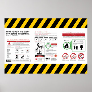 Zombie-överlevnadshandbok - lyxig Poster