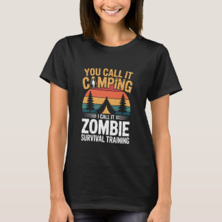 Zombie-överlevnadsträning Camper Hiker Halloween C T Shirt