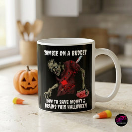 Zombie på budgethalloween kaffemugg
