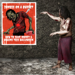Zombie på budgethalloween poster