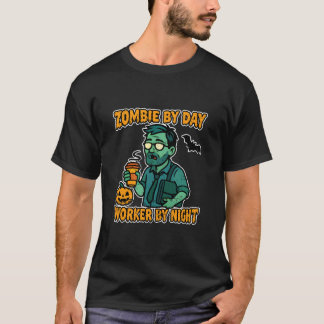 Zombie på dag, arbetare på natt kontor t shirt