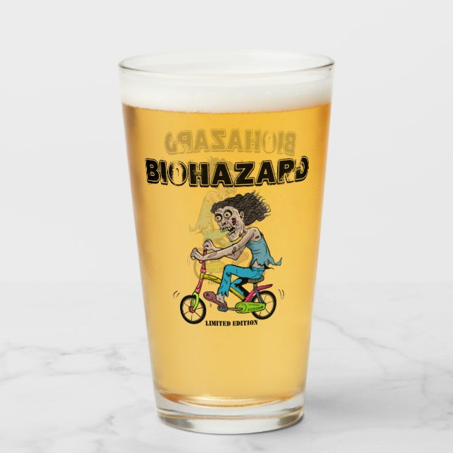 Zombie på en cykel glaskopp (Baksida fylld)