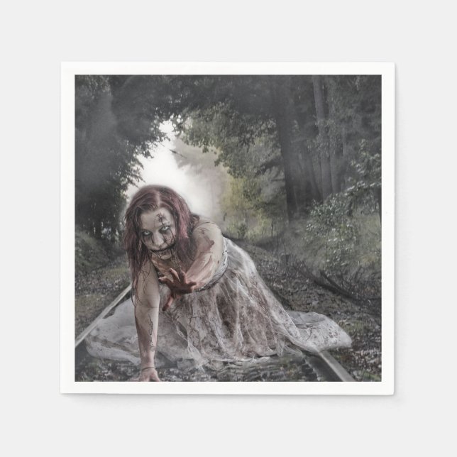 Zombie på spåren pappersservett (Framsidan)