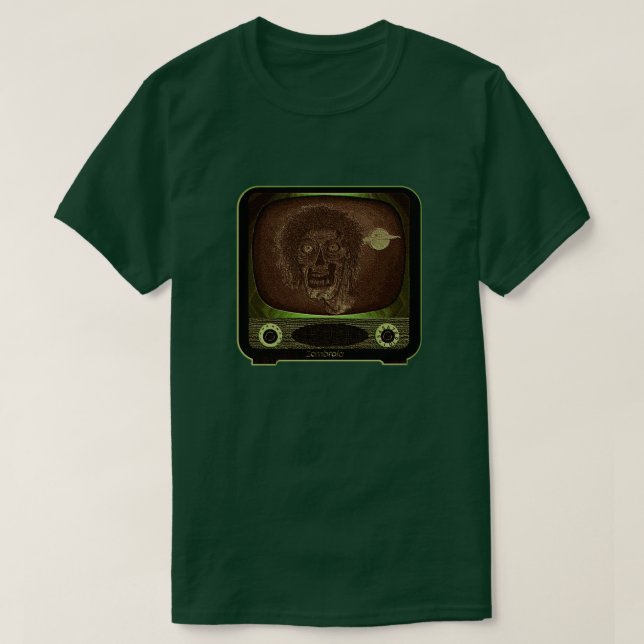 Zombie på TV - 2 Tee Shirt (Design framsida)