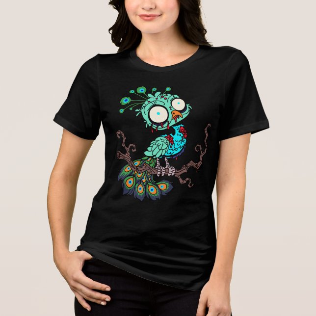 Zombie påfågel t shirt (Framsida)