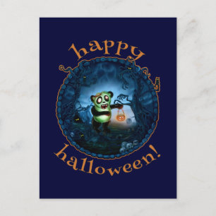 Zombie Panda Happy halloween Vykort
