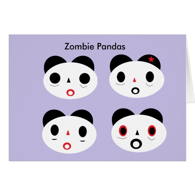 Zombie Panda hey Hälsningskort (Framsidan Horizontal)