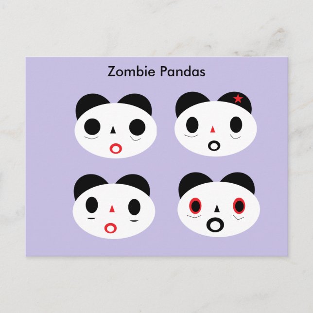 Zombie Pandas Vykort (Framsida)