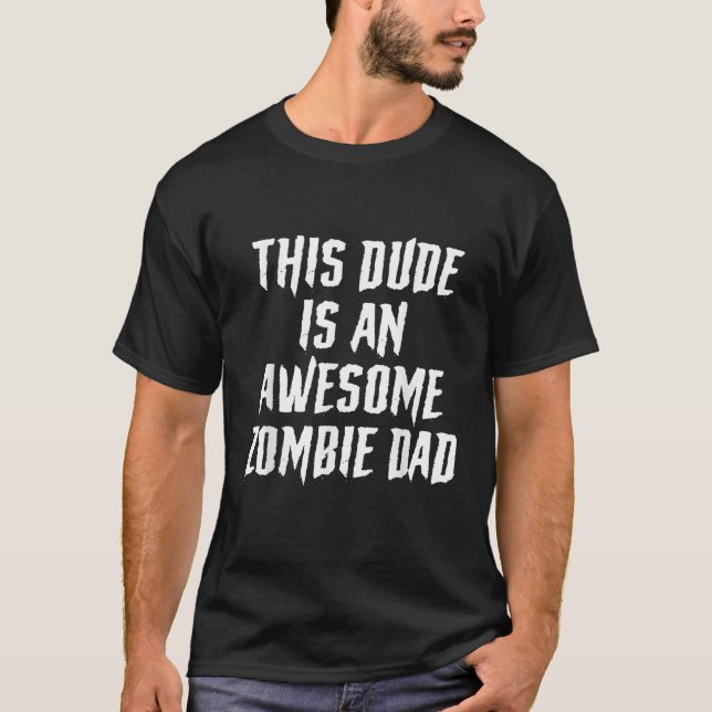 Zombie Pappa pappa Funny Halloween Party T Shirt (Framsida)