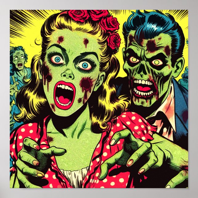 Zombie par Retro-Tecknader Poster (Framsidan)