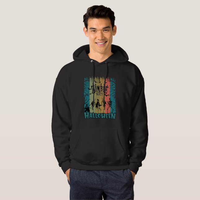 Zombie Party, Halloween Hoodie (Hel framsida)