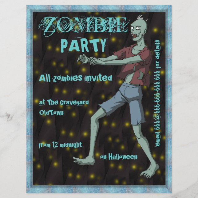 Zombie Party mall för (Framsida)