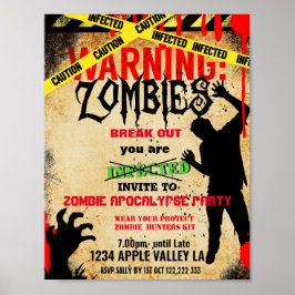 zombie party-temathändelse poster