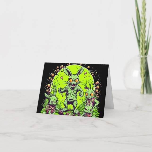 Zombie Påskhare Helgkort (Framsida)