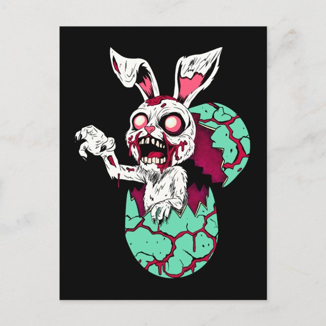 Zombie Påskhare Vykort (Framsida)