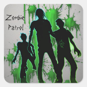 Zombie patrol Stickers Fyrkantigt Klistermärke