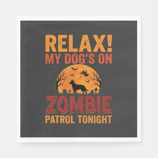 Zombie patrullhund Halloween Pappersservett (Framsidan)