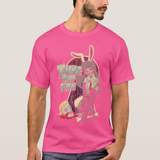 Zombie Peep Show PinUp vintage T Shirt (Framsida)
