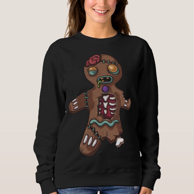 Zombie-Pepparkaksgubben vid jul Funny X-Mas Holid T Shirt (Framsida)