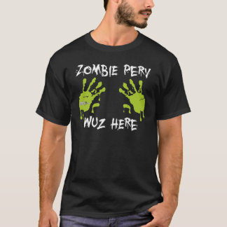 Zombie Perv Wuz here - Grönt T Shirt