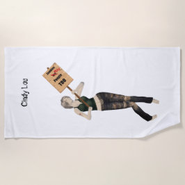 Zombie Pin Up Girl Protest I Beach Towel