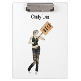Zombie Pin Up Girl Protest I Clipboard