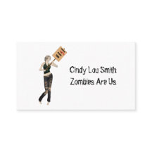 Zombie Pin Up Girl Protest I Contact Card
