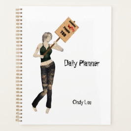 Zombie Pin Up Girl Protest I Daily Planner