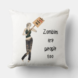 Zombie Pin Up Girl Protest i Dekorativ kudde