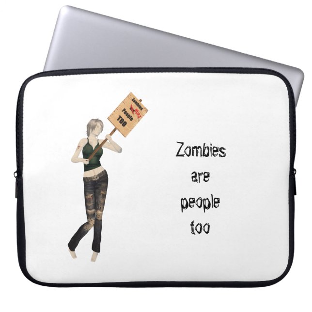 Zombie Pin Up Girl Protest I Laptop sleeve Citat (Framsidan)