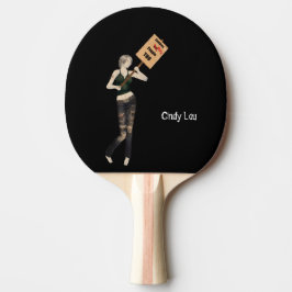 Zombie Pin Up Girl Protest I Ping Pong Paddle Pingisracket