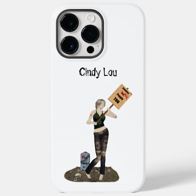 Zombie Pin Up Girl Protest II Cell Phone Case (Baksida)