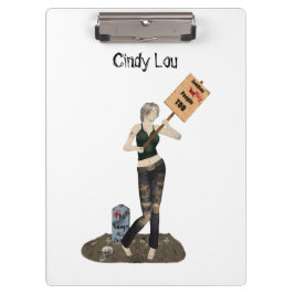 Zombie Pin Up Girl Protest II Clipboard