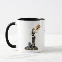 Zombie Pin Up Girl Protest II Coffee Mugg