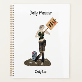Zombie Pin Up Girl Protest II Daily Planner