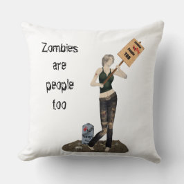 Zombie Pin Up Girl Protest II Dekorativ kudde