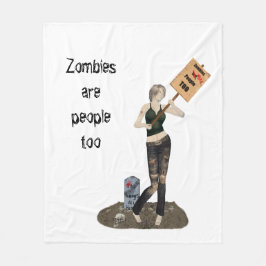 Zombie Pin Up Girl Protest II Fleece Blanket