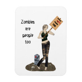 Zombie Pin Up Girl Protest II Flexible Magnet