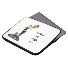 Zombie Pin Up Girl Protest II Laptop sleeve Quote
