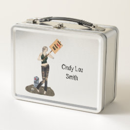 Zombie Pin Up Girl Protest II Lunch Box