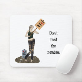 Zombie Pin Up Girl Protest II Mouse Pad Musmatta