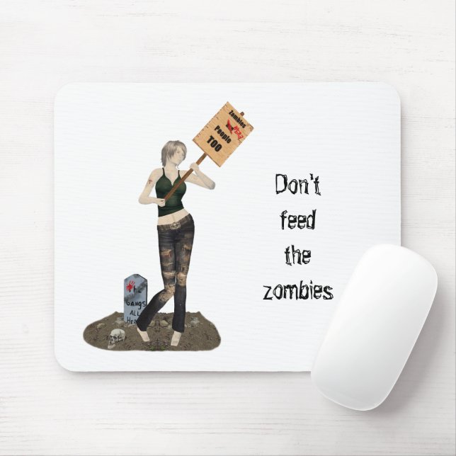 Zombie Pin Up Girl Protest II Mouse Pad Musmatta (Med mus)
